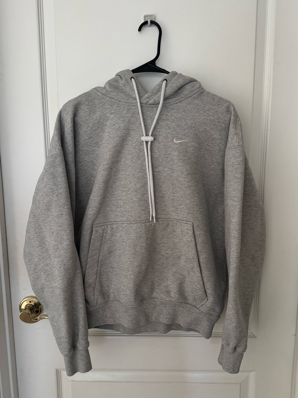 Nike LAB Light Gray Pullover Hoodie with Small Swoosh
